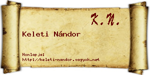 Keleti Nándor névjegykártya