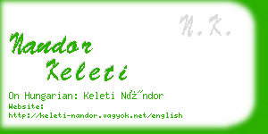 nandor keleti business card